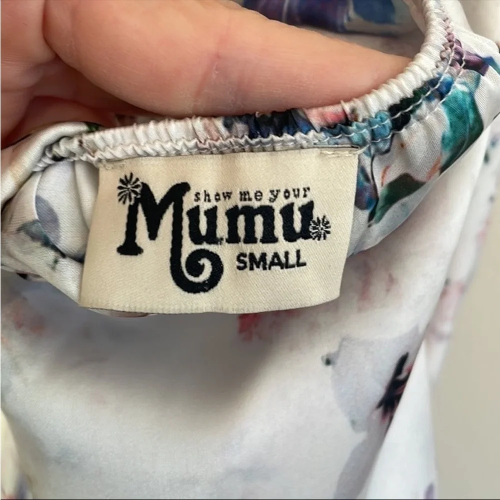 Show Me Your MuMu White Floral Heather Halter Dress size small - Picture 6 of 8